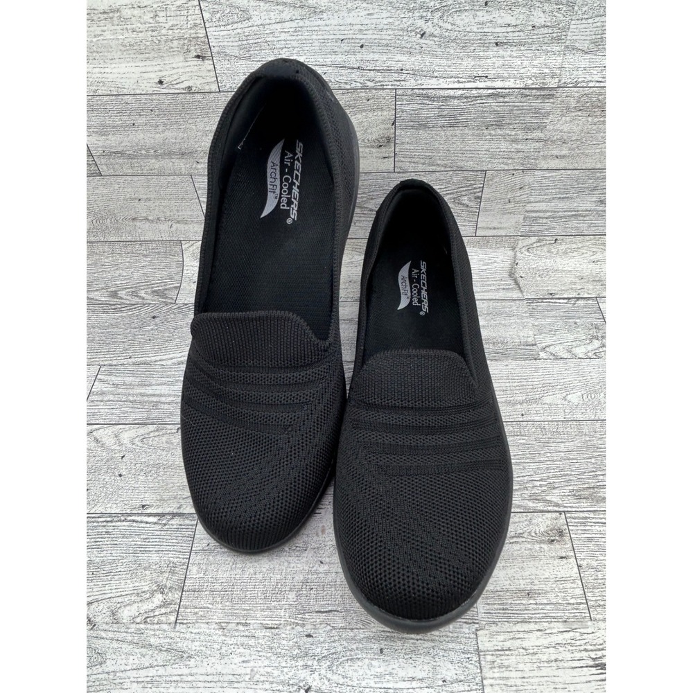 Skechers‎ Arch Fit Go Walk Black Slip On Shoes Women Size 7 136560 Walking Flats